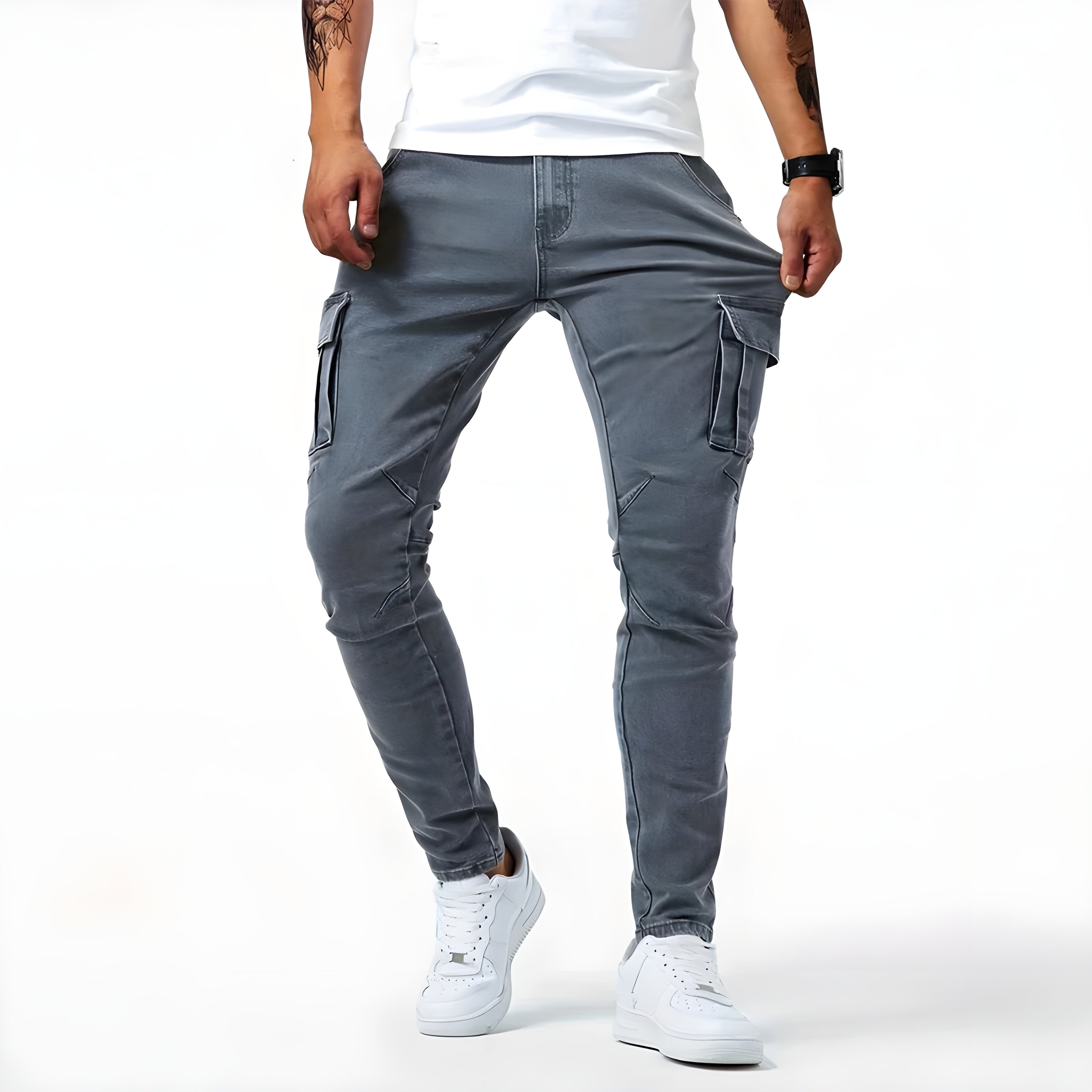 Maxim™ - Elastische Denim Cargo Broeken