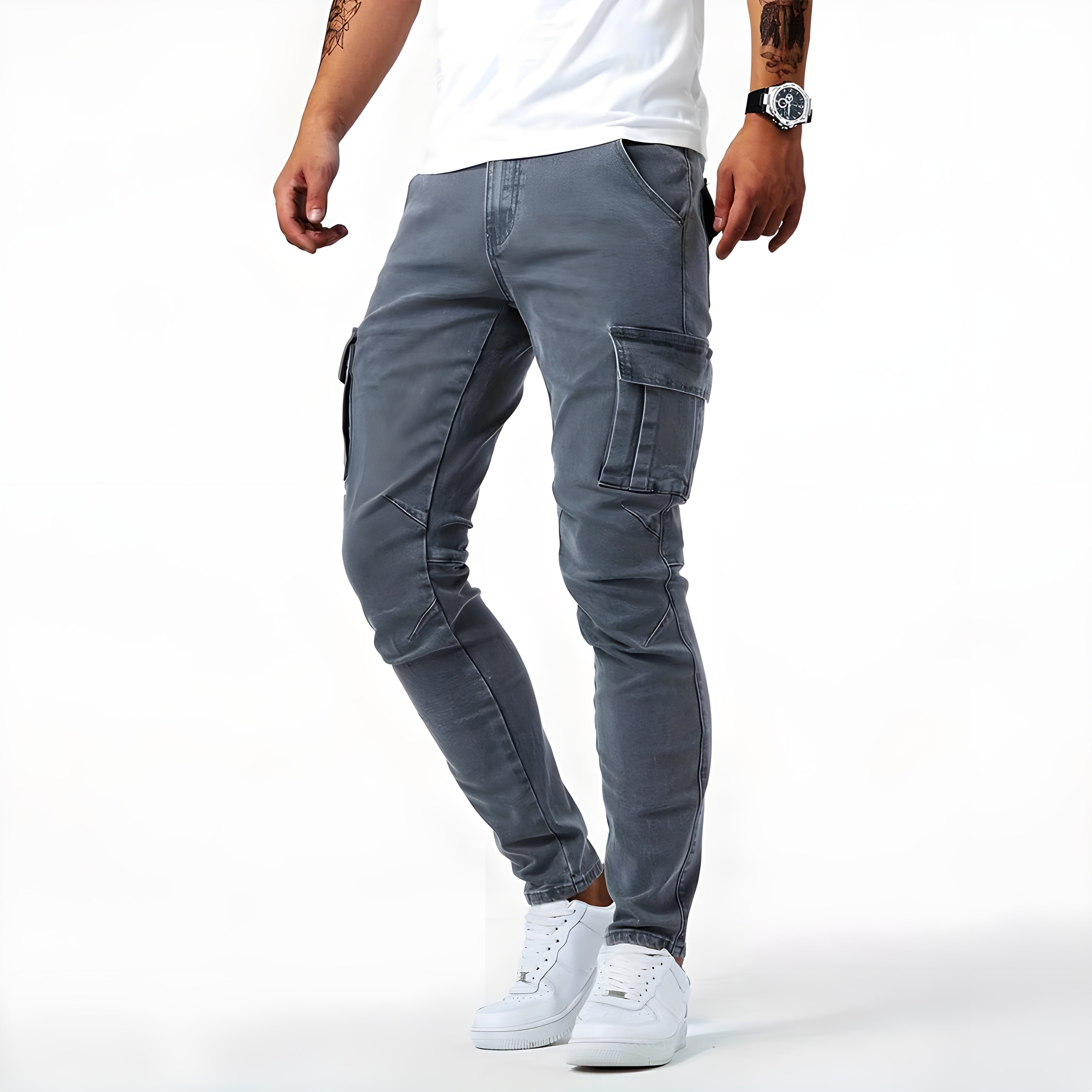 Maxim™ - Elastische Denim Cargo Broeken