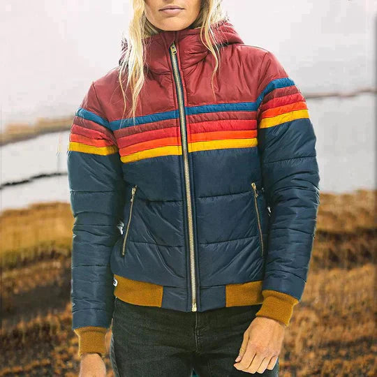 Roswitha - Retro Parka met Kunstbontkap