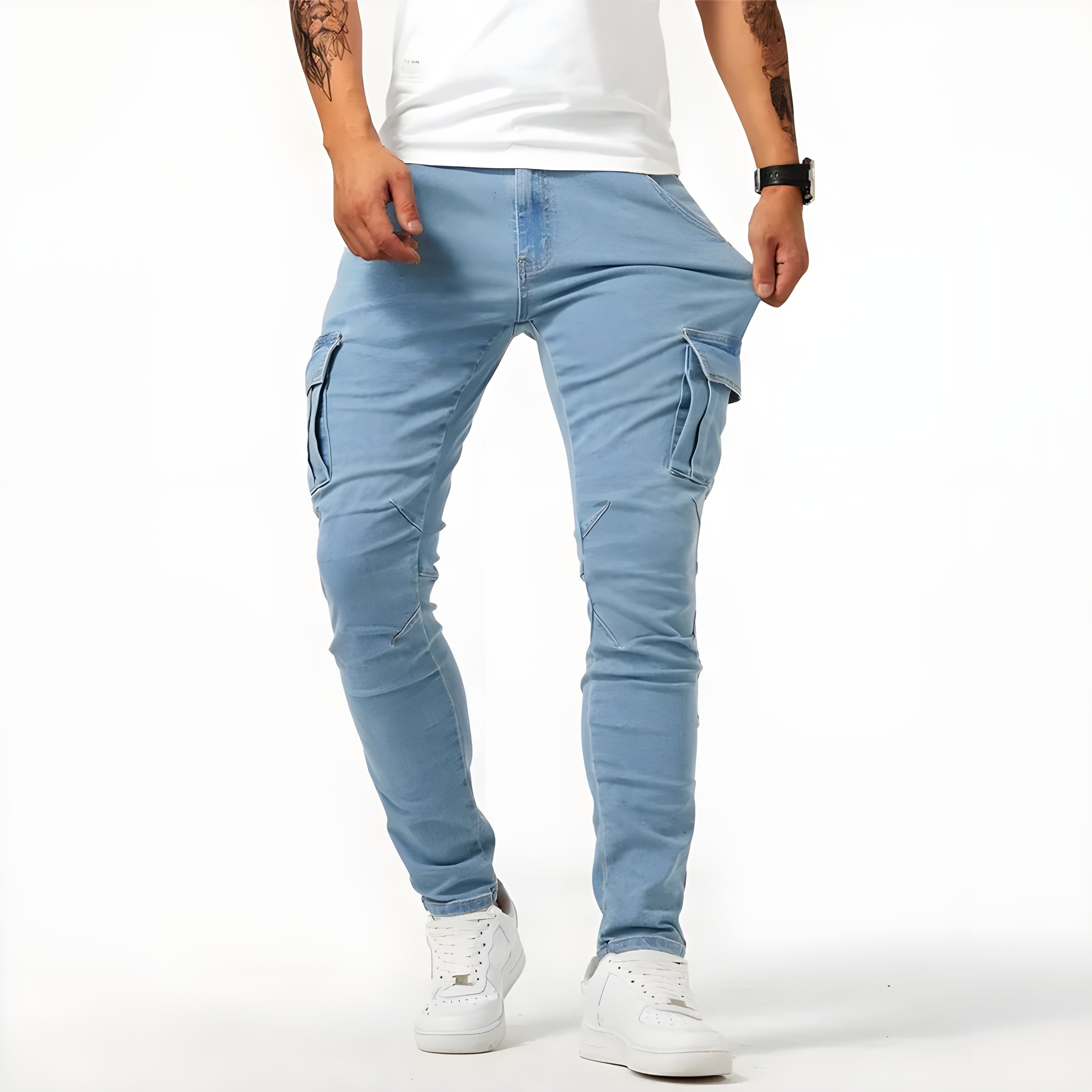 Maxim™ - Elastische Denim Cargo Broeken