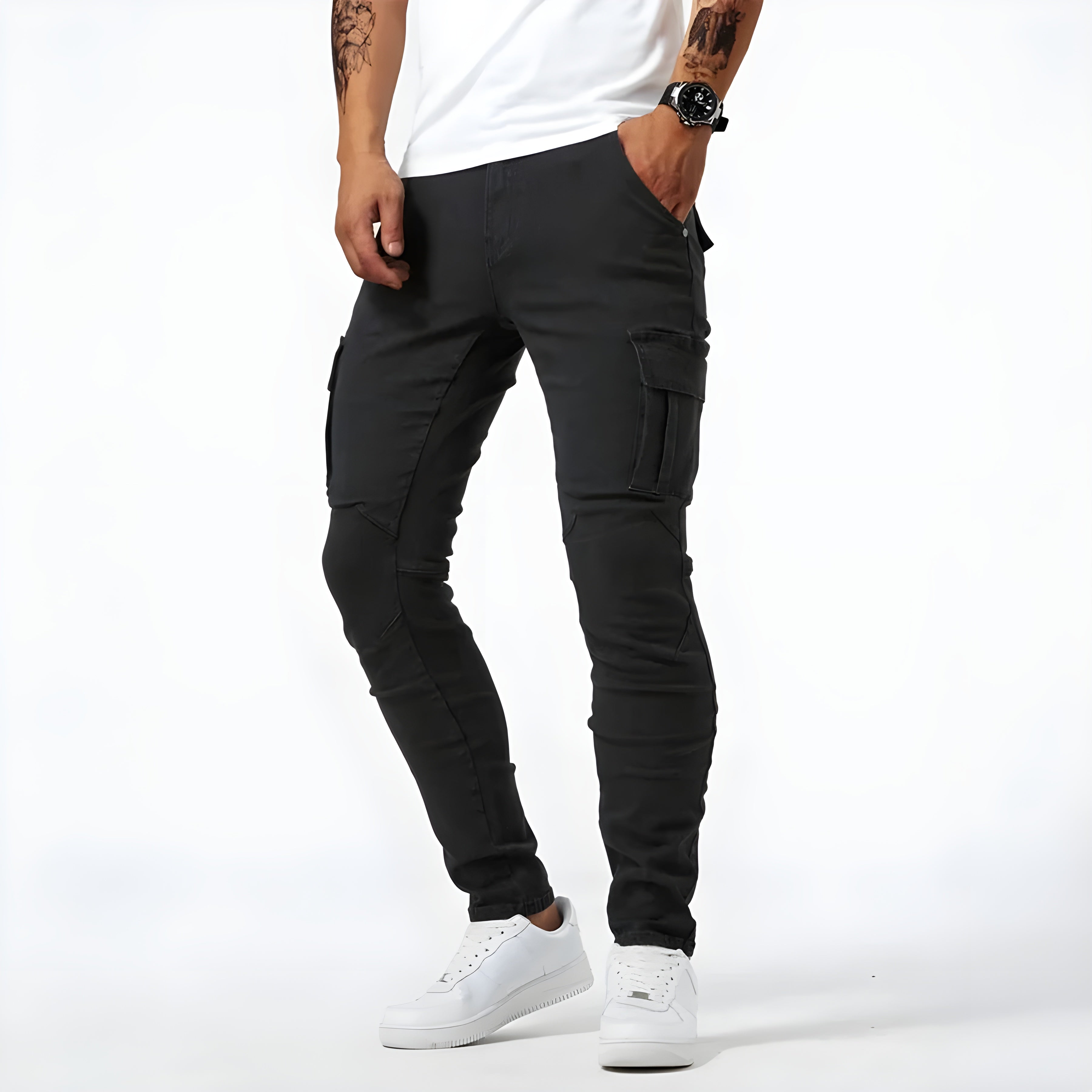Maxim™ - Elastische Denim Cargo Broeken