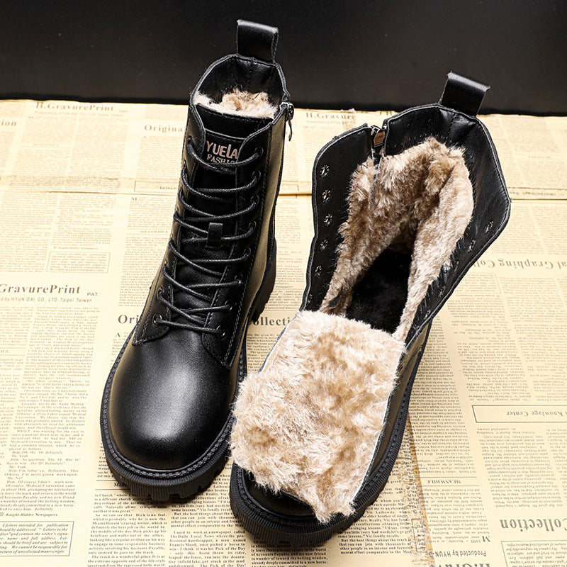 Andrea™ - Zwarte Leren Winterstiefels